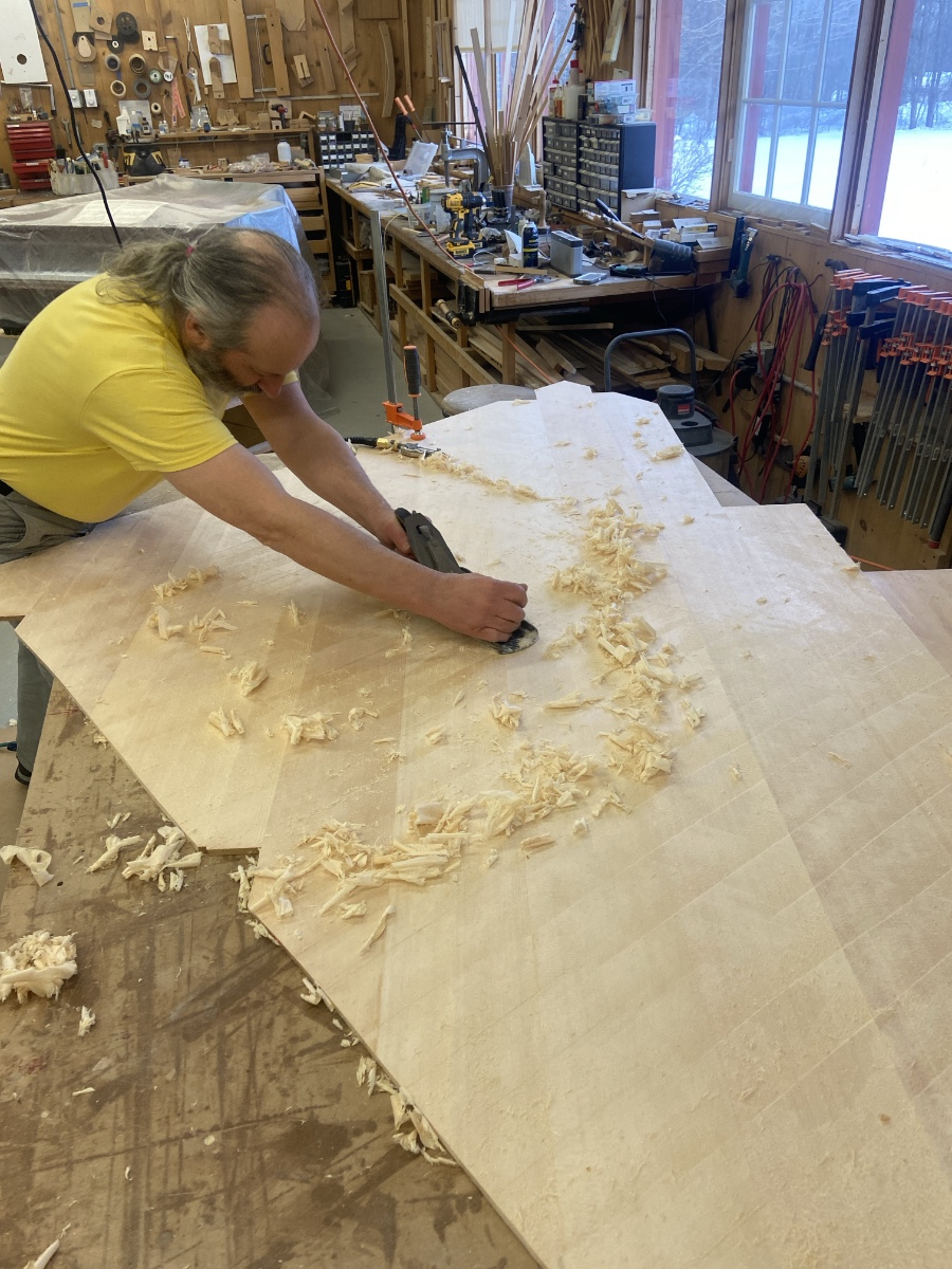 Jim working on soundboard